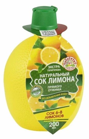 Натуральный сок лимона АЗБУКА ПРОДУКТОВ 200мл*12шт