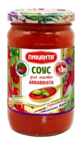 Соус томатный АРРАББЬЯТА с перцем чили  ПИКАНТА 360г*6 шт 