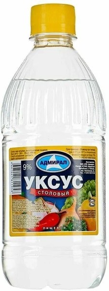 Уксус столовый пищ. АДМИРАЛ 9% ПЭТ 0,5кг*12 шт